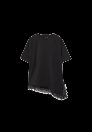 Футболка с короткими рукавами и кружевной отделкой по низу- Заказать в России