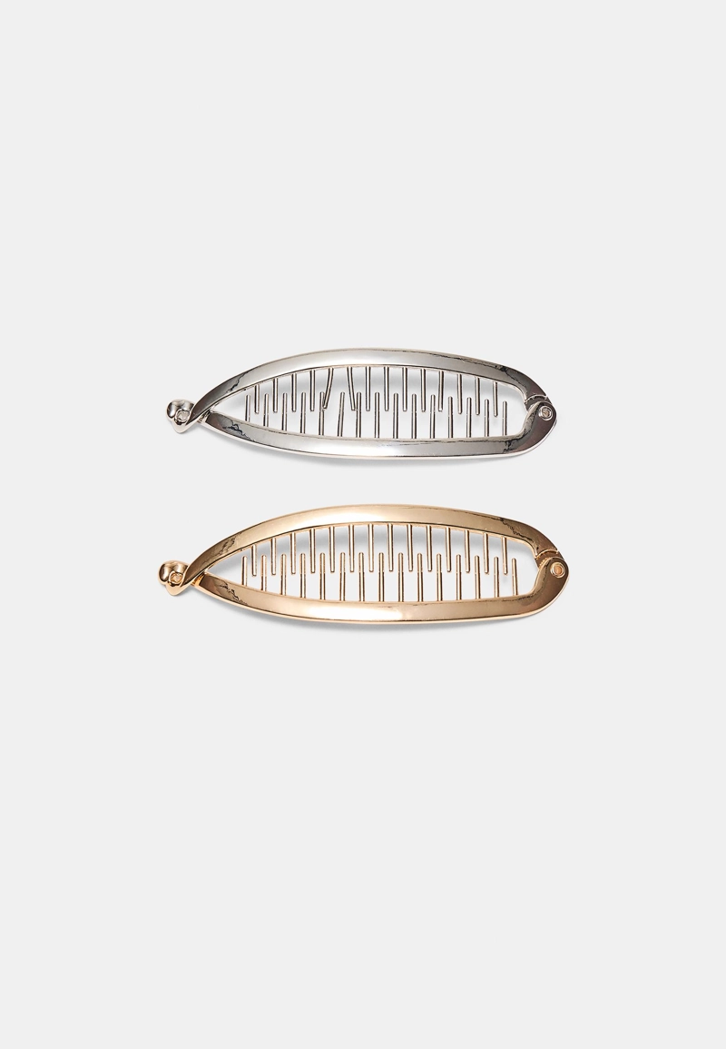 Набор из 2 металлических зажимов для волос