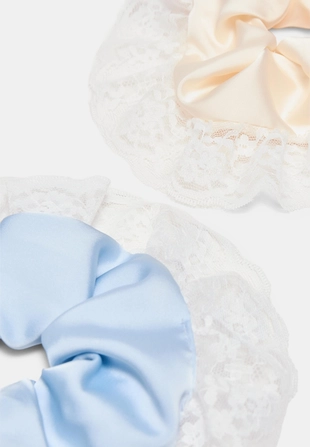 Набор из 2 резинок для волос с кружевом- Заказать в России