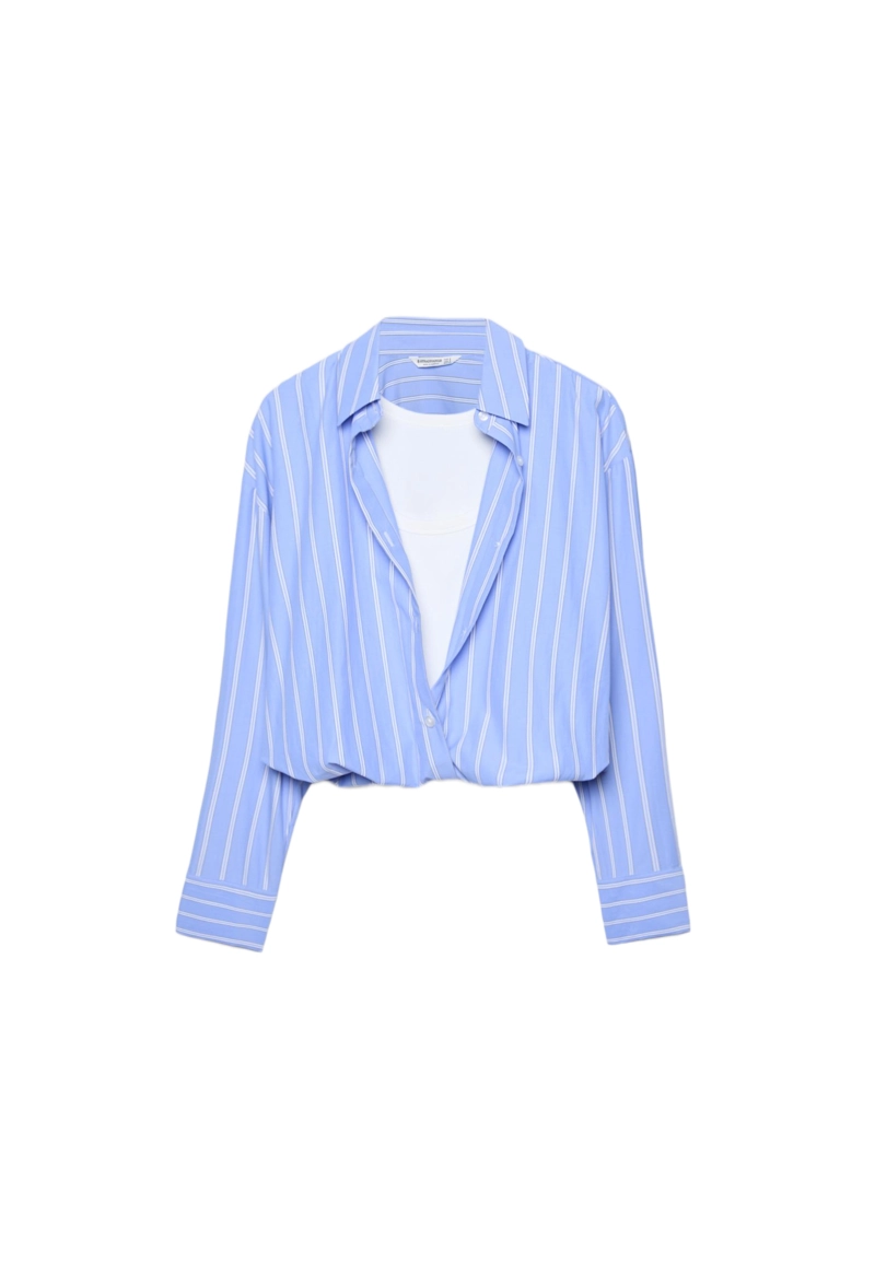 Рубашка-рубашка из двух материалов Globo