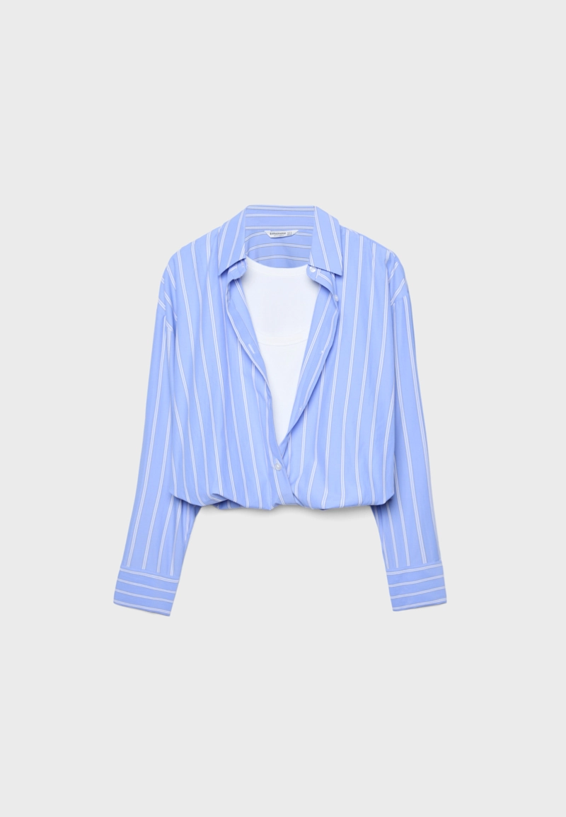 Рубашка-рубашка из двух материалов Globo