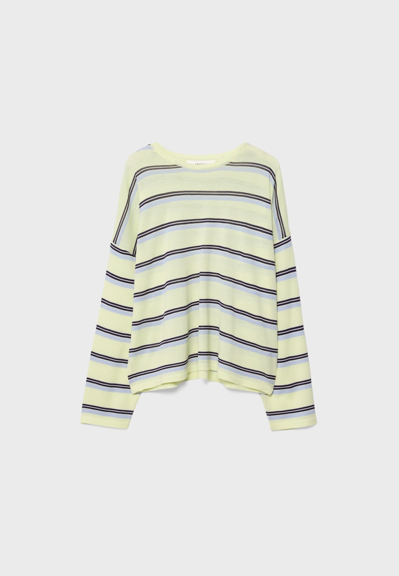 Тонкий трикотажный свитер в полоску