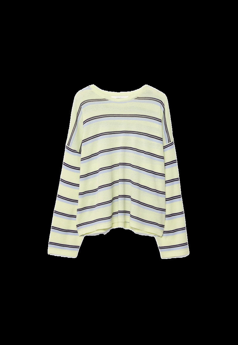 Тонкий трикотажный свитер в полоску