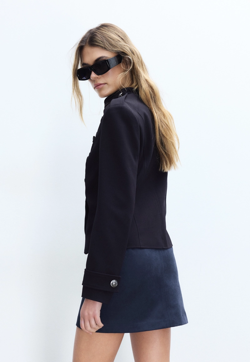 Мини-юбка-шорты из искусственной замши