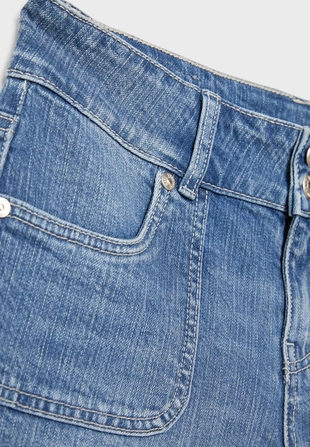 Джинсы с низкой посадкой и простроченными карманами- Заказать в России