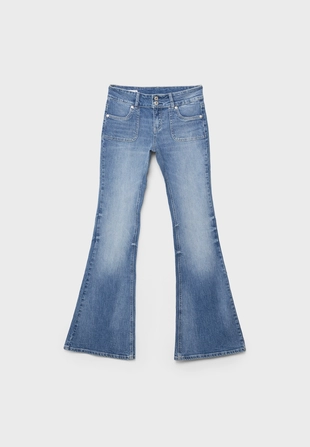 Джинсы с низкой посадкой и простроченными карманами- Заказать в России