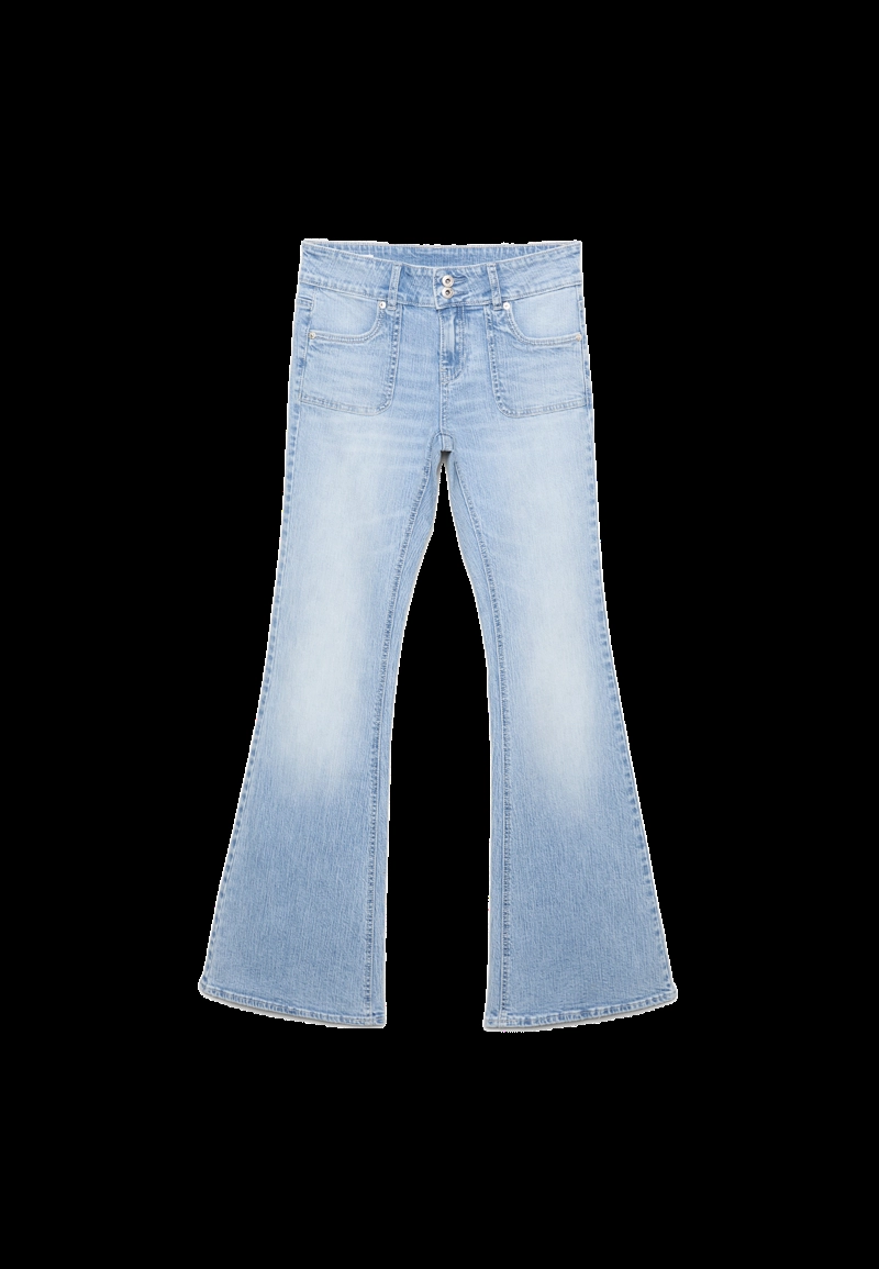 Джинсы с низкой посадкой и простроченными карманами