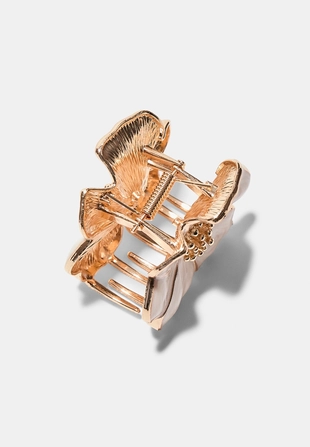 Металлическая заколка для меха влос с цветком- Заказать в России