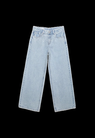 Джинсы свободного кроя с низкой посадкой и блестящей отделкой- Заказать в России