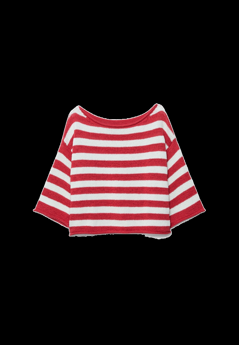 Трикотажный свитер с вырезом-лодочкой