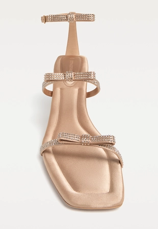 HEELED SANDALS WITH RHINESTONES- Заказать в России