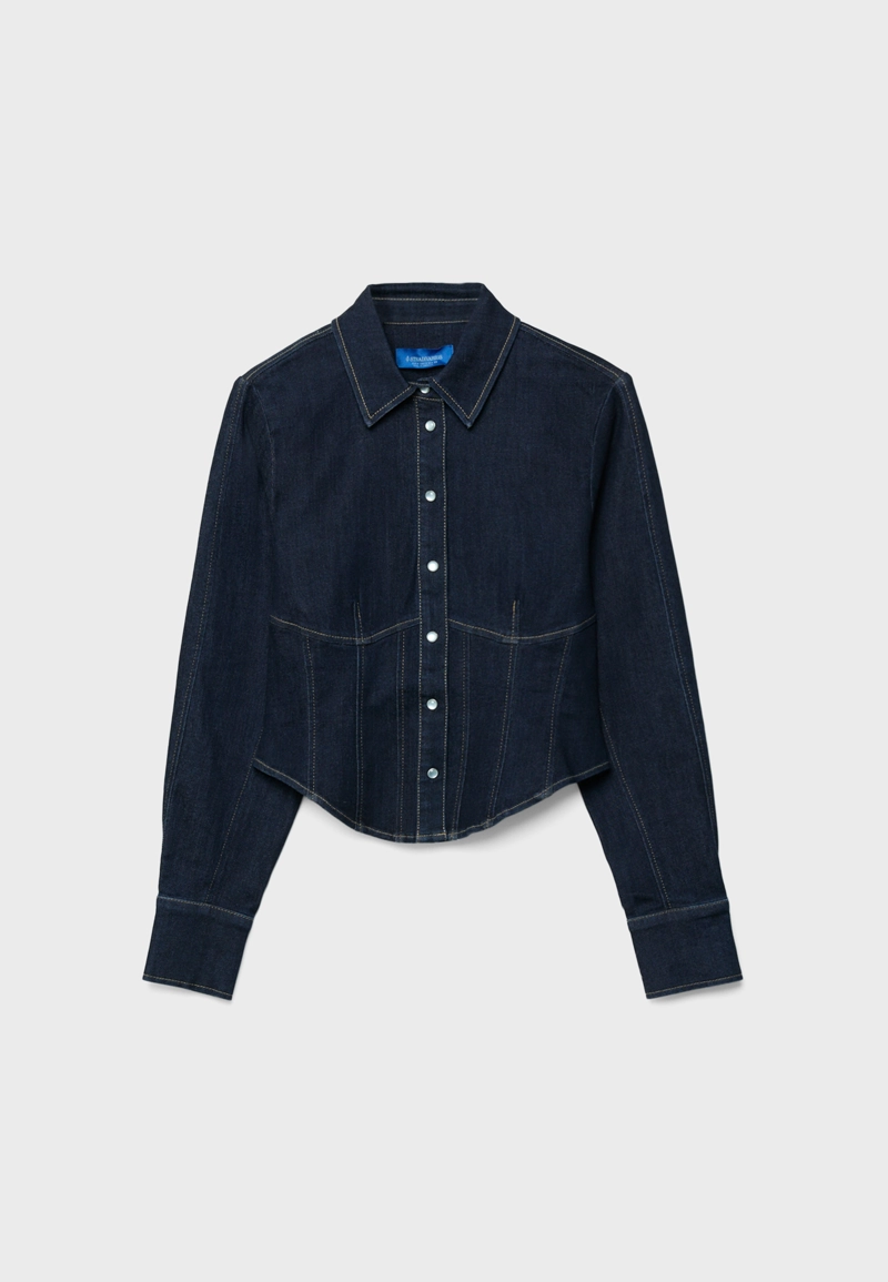 Джинсовая рубашка-корсет