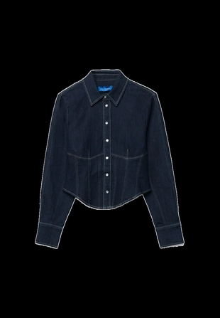 Джинсовая рубашка-корсет- Заказать в России