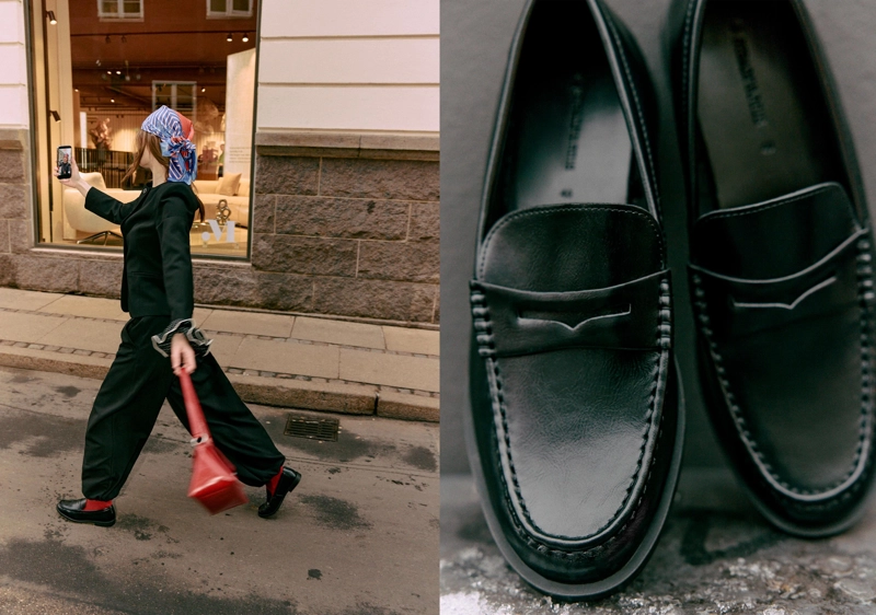 Черные лоферы из искусственной кожи