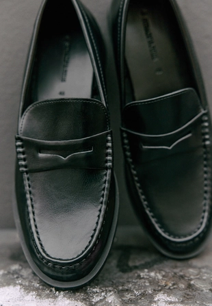 Черные лоферы из искусственной кожи- Заказать в России