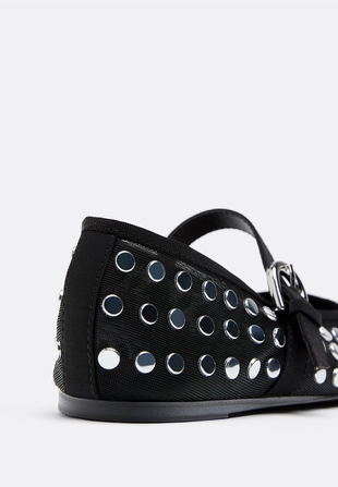 Балетки из сетки с заклепками- Заказать в России