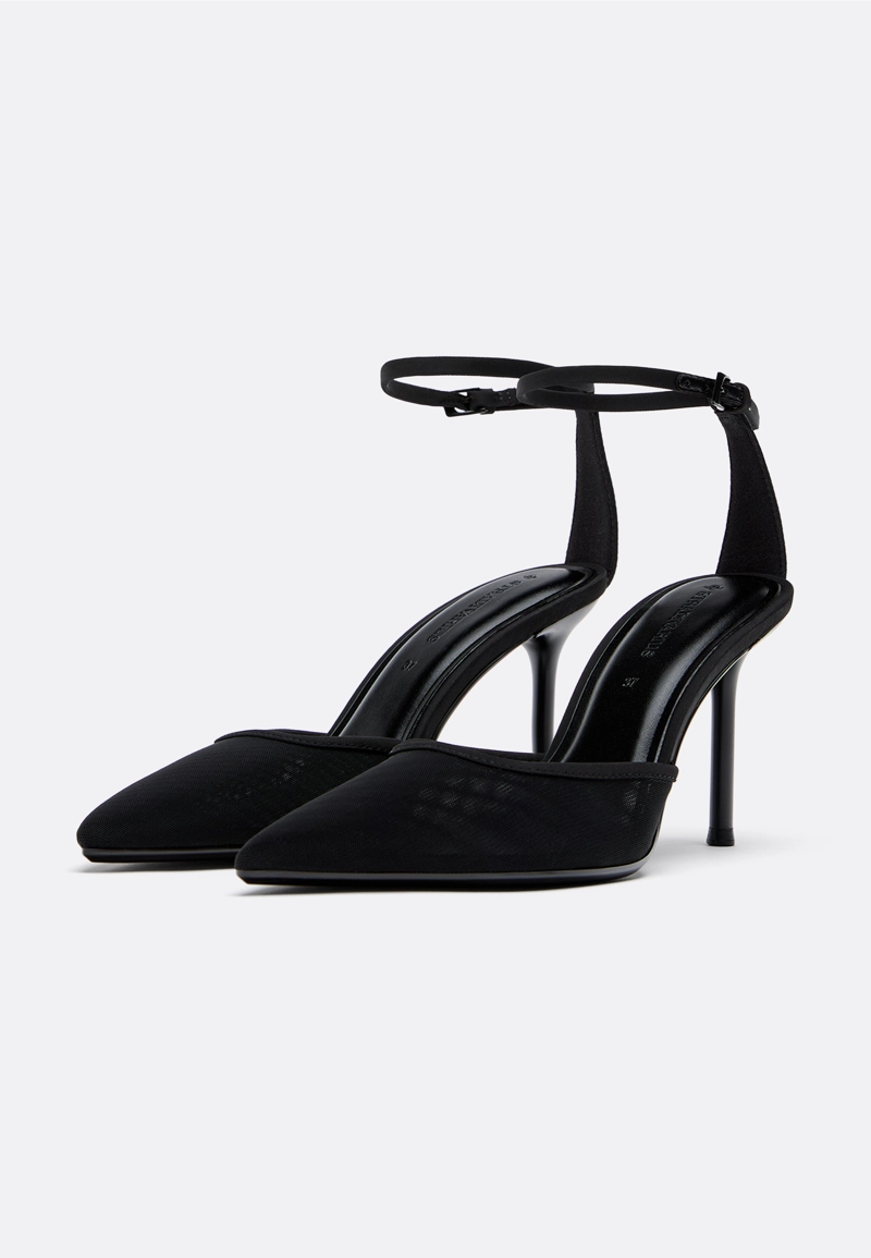 Туфли на каблуке из плотной сетки