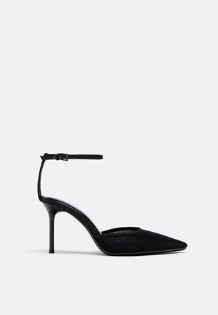 Туфли на каблуке из плотной сетки- Заказать в России