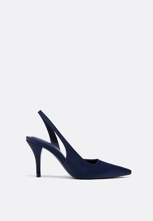 Туфли на каблуке с атласным эффектом- Заказать в России