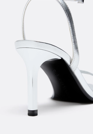METALLIC EFFECT HEELED SANDALS- Заказать в России