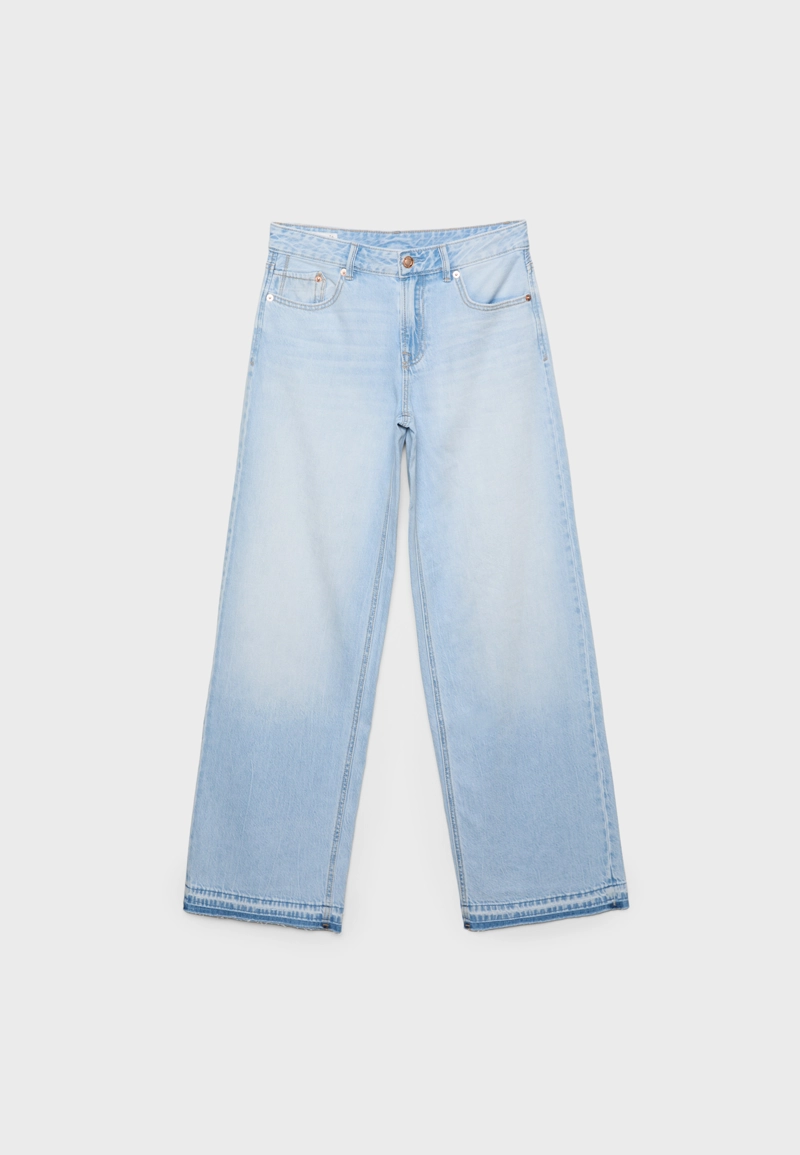 Джинсы D91 с низкой посадкой и широкими штанинами