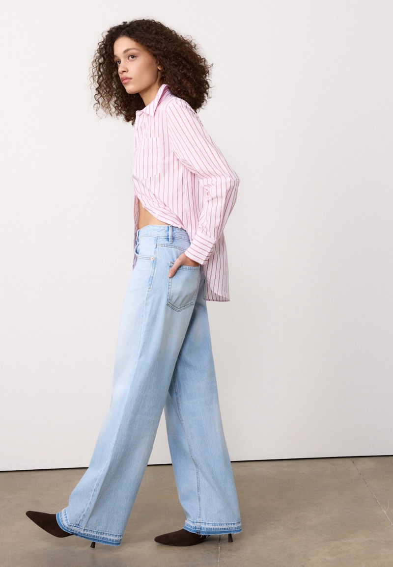 Джинсы D91 с низкой посадкой и широкими штанинами