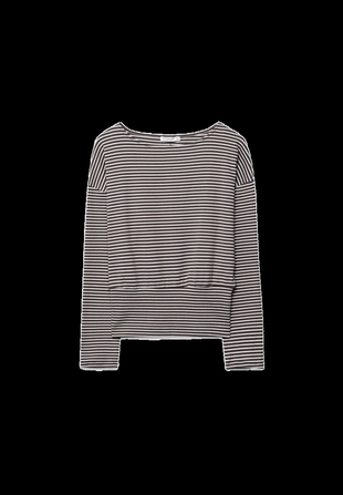 Лонгслив в полоску с вырезом-лодочкой и поясом- Заказать в России