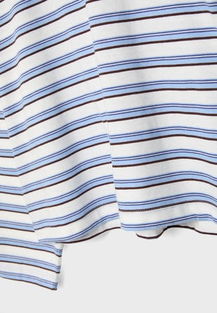 Полосатая футболка оверсайз с длинными рукавами- Заказать в России