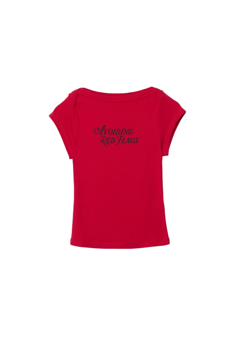 Футболка с вырезом-лодочкой и надписью