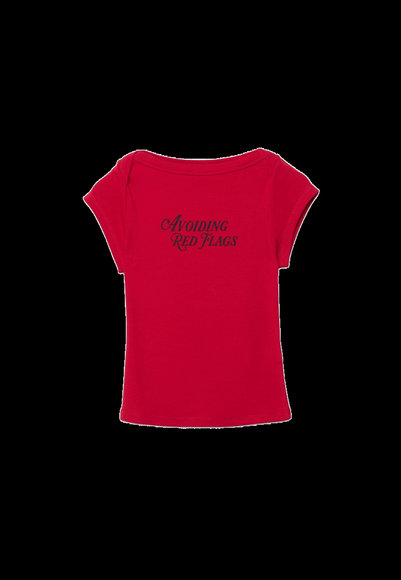 Футболка с вырезом-лодочкой и надписью