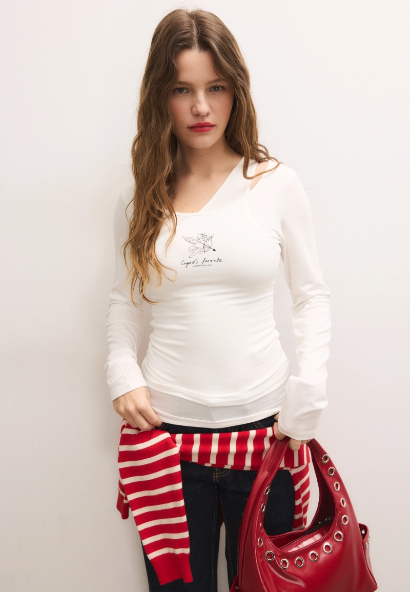 Футболка с двойным принтом «Ангелочек»