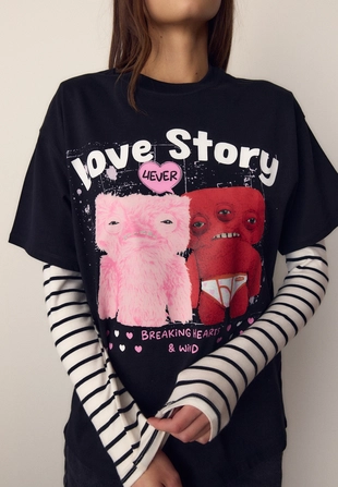 Футболка оверсайз с принтом- Заказать в России