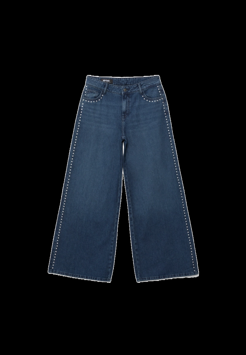 Джинсы свободного кроя с заклепками в виде сердечек