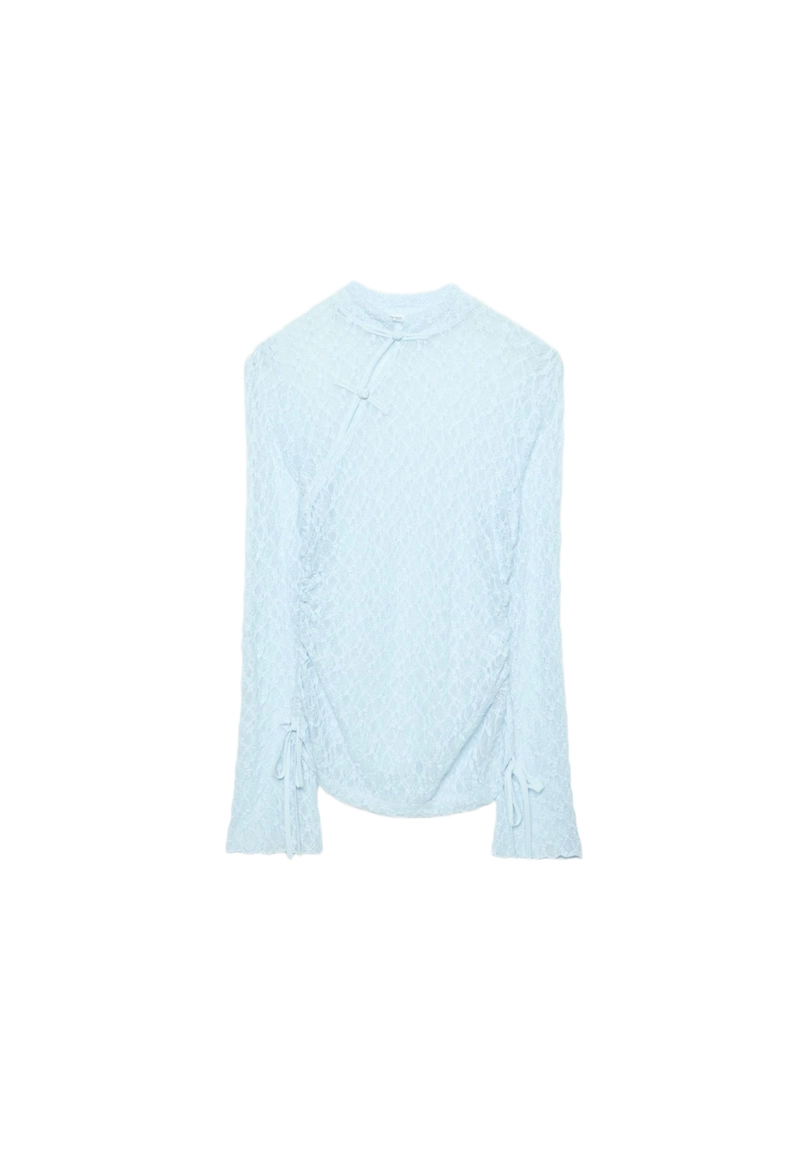 Кружевная футболка с длинными рукавами