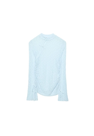 Кружевная футболка с длинными рукавами- Заказать в России