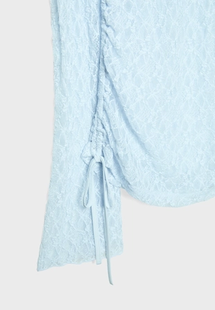 Кружевная футболка с длинными рукавами- Заказать в России