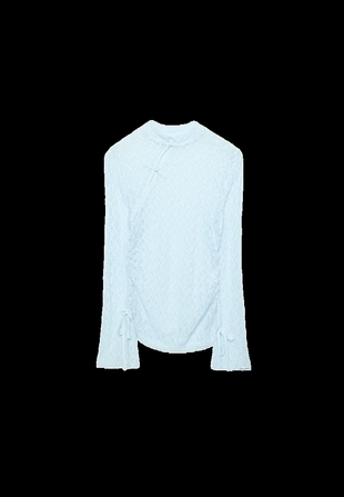 Кружевная футболка с длинными рукавами- Заказать в России