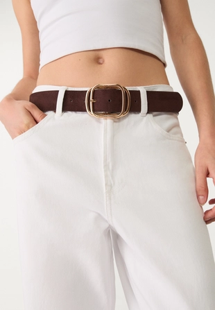 Ремень с накладной пряжкой- Заказать в России