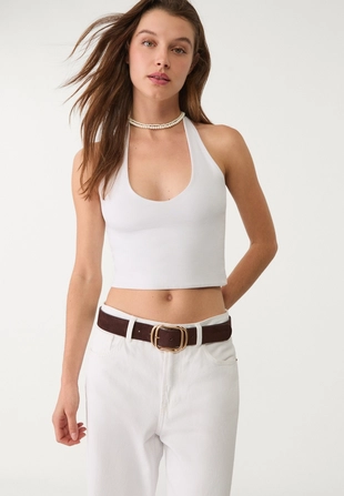 Ремень с накладной пряжкой- Заказать в России