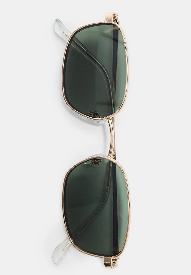 Металлические прямоугольные солнцезащитные очки