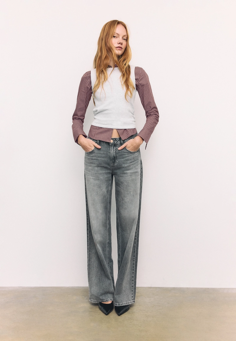 Приталенная базовая рубашка в полоску