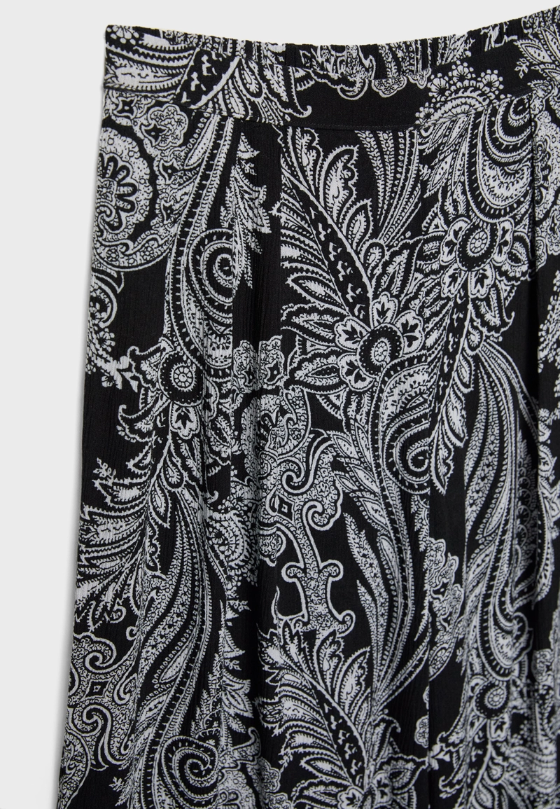 Свободные брюки палаццо с принтом