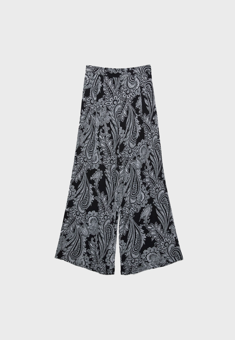 Свободные брюки палаццо с принтом