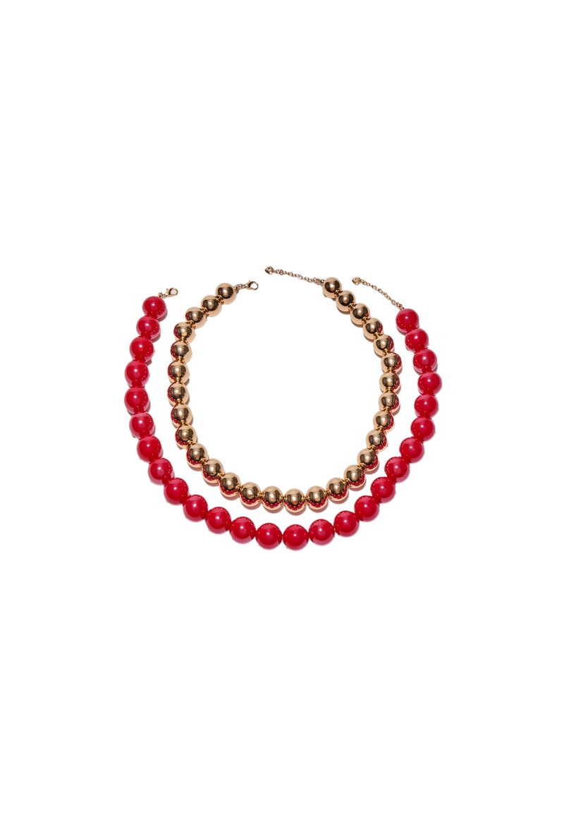 Набор из двух ожерелий с бусинами