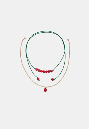 Набор из 2 колье «томат»- Заказать в России