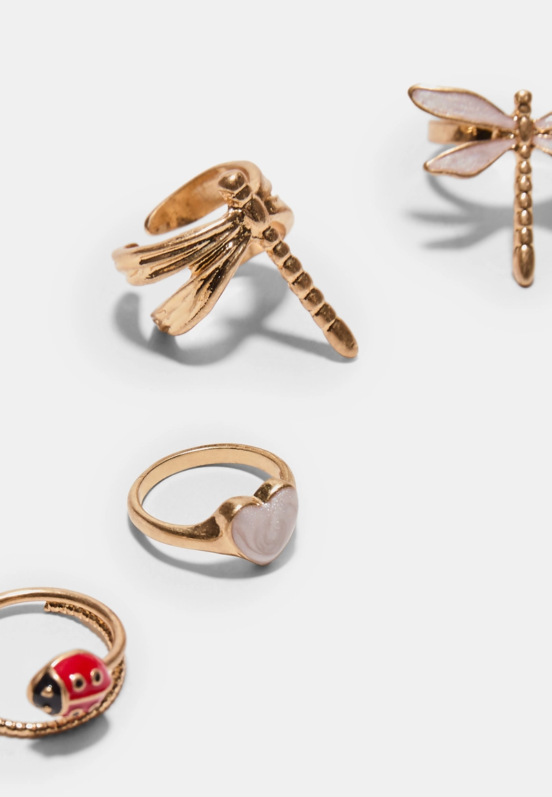 Набор из 4 колец «Стрекоза»