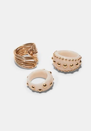 Набор из 3 колец с заклепками- Заказать в России