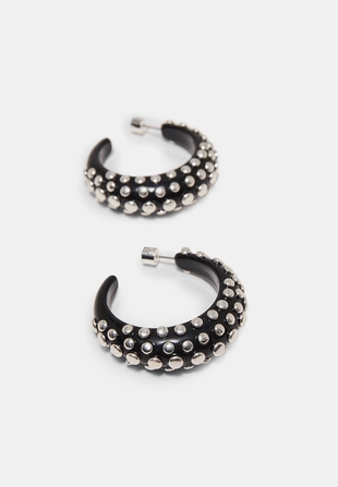 Серьги-кольца с заклепками- Заказать в России