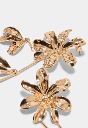 Длинные серьги с цветком- Заказать в России