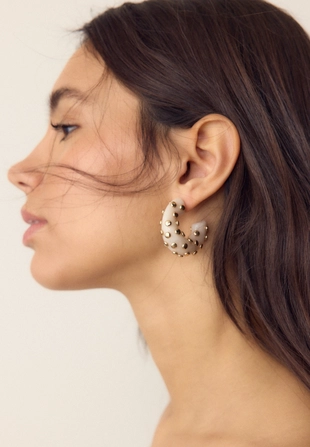 Серьги-кольца с заклепками- Заказать в России